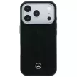 Mercedes Leather Semi Wrap Iconic Line MagSafe iPhone 18 Pro / 17 Pro (MEHMP18L25PFWSTK) tok, fekete