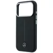 Mercedes Leather Semi Wrap Iconic Line MagSafe iPhone 18 Pro / 17 Pro (MEHMP18L25PFWSTK) tok, fekete
