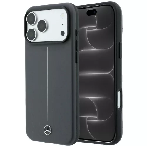 Mercedes Leather Semi WrapIconic Line MagSafe iPhone 18 Pro Max / 17 Pro Max (MEHMP18X25PFWSTA) tok, antracit