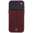 Mercedes Leather Semi Wrap Iconic Line MagSafe iPhone 18 Pro / 17 Pro (MEHMP18L25PFWSTR) tok, bordó