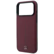Mercedes Leather Semi Wrap Iconic Line MagSafe iPhone 18 Pro / 17 Pro (MEHMP18L25PFWSTR) tok, bordó