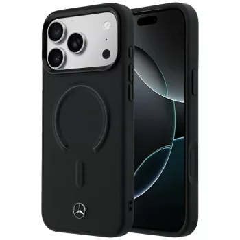   Mercedes Leather 3D MagSafe iPhone 18 Pro Max / 17 Pro Max (MEHMP18X25PEMMOK) tok, fekete