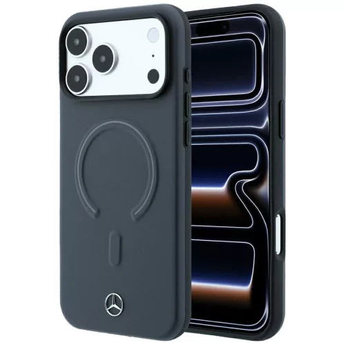 Mercedes Leather 3D MagSafe iPhone 18 Pro / 17 Pro (MEHMP18L25PEMMOA) tok, antracit