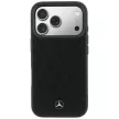 Mercedes Leather Crossed Lines MagSafe iPhone 18 Pro / 17 Pro (MEHMP18L25PSECLK) tok, fekete