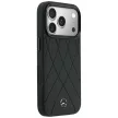 Mercedes Leather Crossed Lines MagSafe iPhone 18 Pro / 17 Pro (MEHMP18L25PSECLK) tok, fekete