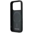 Mercedes Leather Crossed Lines MagSafe iPhone 18 Pro / 17 Pro (MEHMP18L25PSECLK) tok, fekete