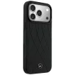 Mercedes Leather Crossed Lines MagSafe iPhone 18 Pro Max / 17 Pro Max (MEHMP18X25PSECLK) tok, fekete