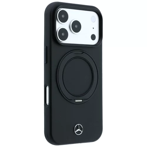 Mercedes LeatherRing St MagSafe iPhone 18 Pro / 17 Pro (MEHMP18L25PRSMOK) tok, fekete