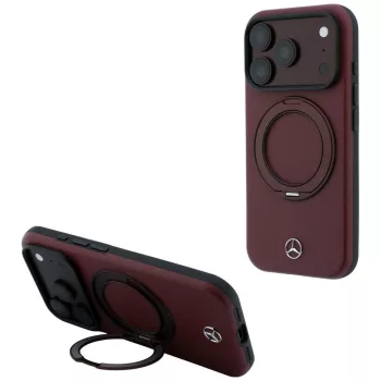   Mercedes LeatherRing St MagSafe iPhone 18 Pro / 17 Pro (MEHMP18L25PRSMOR) tok, bordó