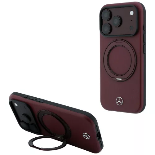 Mercedes LeatherRing St MagSafe iPhone 18 Pro Max / 17 Pro Max (MEHMP18X25PRSMOR) tok, bordó