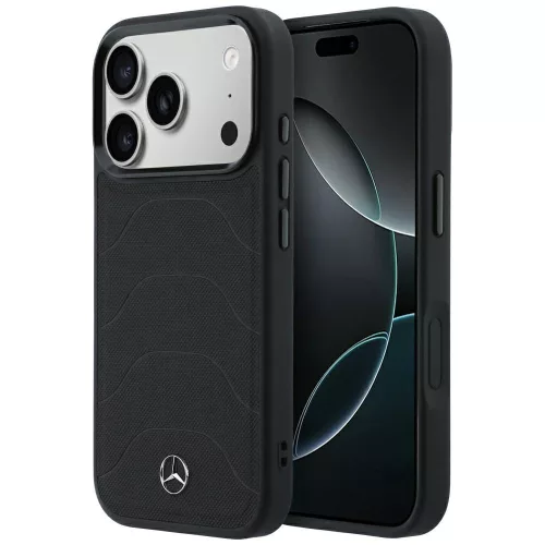 Mercedes Leather MeshBow Line MagSafe iPhone 18 Pro / 17 Pro (MEHMP18L25PMERCK) tok, fekete
