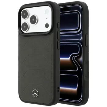   Mercedes Leather MeshBow Line MagSafe iPhone 18 Pro / 17 Pro (MEHMP18L25PMERCA) tok, antracit