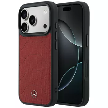   Mercedes Leather MeshBow Line MagSafe iPhone 18 Pro Max / 17 Pro Max (MEHMP18X25PMERCR) tok, bordó