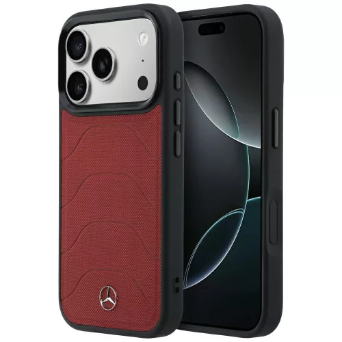 Mercedes Leather MeshBow Line MagSafe iPhone 18 Pro Max / 17 Pro Max (MEHMP18X25PMERCR) tok, bordó