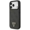 Guess Leather 4G Triangle Strass MagSafe iPhone 18 Pro / 17 Pro (GUHMP18LP4TDPLK) tok, fekete