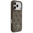 Guess Leather 4G Triangle Strass MagSafe iPhone 18 Pro / 17 Pro (GUHMP18LP4TDPW) tok, barna