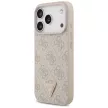 Guess Leather 4G Triangle Strass MagSafe iPhone 18 Pro / 17 Pro (GUHMP18LP4TDPP) tok, rózsaszín
