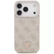 Guess Leather 4G Triangle Strass MagSafe iPhone 18 Pro / 17 Pro (GUHMP18LP4TDPP) tok, rózsaszín