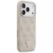 Guess Leather 4G Triangle Strass MagSafe iPhone 18 Pro / 17 Pro (GUHMP18LP4TDPP) tok, rózsaszín