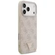 Guess Leather 4G Triangle Strass MagSafe iPhone 18 Pro Max / 17 Pro Max (GUHMP18XP4TDPP) tok, rózsaszín