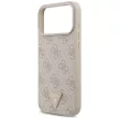 Guess Leather 4G Triangle Strass MagSafe iPhone 18 Pro Max / 17 Pro Max (GUHMP18XP4TDPP) tok, rózsaszín