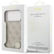 Guess Leather 4G Triangle Strass MagSafe iPhone 18 Pro Max / 17 Pro Max (GUHMP18XP4TDPP) tok, rózsaszín