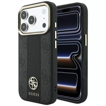   Guess 4GStripe Round Classic Logos MagSafe iPhone 18 Pro / 17 Pro (GUHMP18L6P4G4RCK) tok, fekete