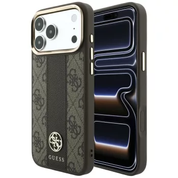   Guess 4GStripe Round Classic Logos MagSafe iPhone 18 Pro / 17 Pro (GUHMP18L6P4G4RCW) tok, barna