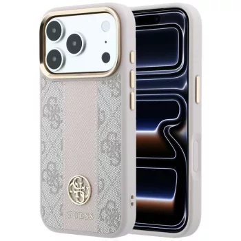   Guess 4GStripe Round Classic Logos MagSafe iPhone 18 Pro / 17 Pro (GUHMP18L6P4G4RCP) tok, rózsaszín