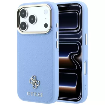   Guess Saffiano Small 4G & Classic Logo MagSafe iPhone 18 Pro Max / 17 Pro Max (GUHMP18X6PSA4DMB) tok, világoskék