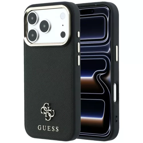 Guess Saffiano Small 4G & Classic Logo MagSafe iPhone 18 Pro / 17 Pro (GUHMP18L6PSA4DMK) tok, fekete
