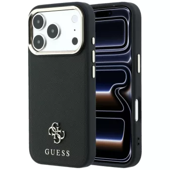   Guess Saffiano Small 4G & Classic Logo MagSafe iPhone 18 Pro Max / 17 Pro Max (GUHMP18X6PSA4DMK) tok, fekete