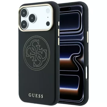   Guess Perforated 4G Gold Logo MagSafe iPhone 18 Pro / 17 Pro (GUHMP18L6PS4SRGK) tok, fekete