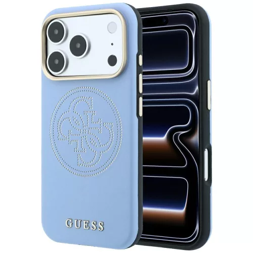Guess Perforated 4G Gold Logo MagSafe iPhone 18 Pro / 17 Pro (GUHMP18L6PS4SRGB) tok, világoskék