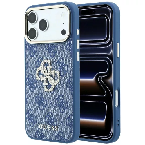 Guess 4G & Big Strass Logo iPhone 18 Pro Max / 17 Pro Max (GUHCP18X6P4DSMLB) tok, kék