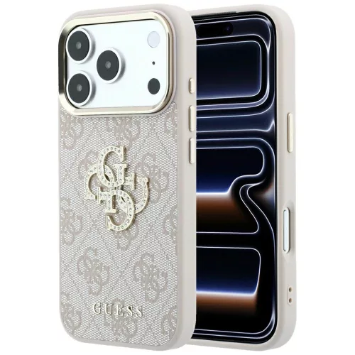 Guess 4G & Big Strass Logo iPhone 18 Pro Max / 17 Pro Max (GUHCP18X6P4DSMLP) tok, rózsaszín