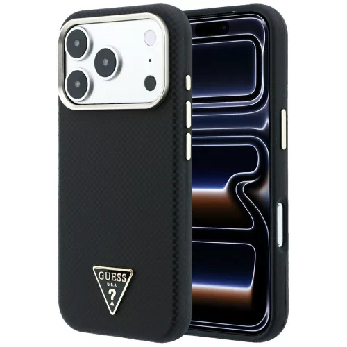 Guess Kevlar Triangle Logo MagSafe iPhone 18 Pro / 17 Pro (GUHMP18L6PWKSGTK) tok, fekete