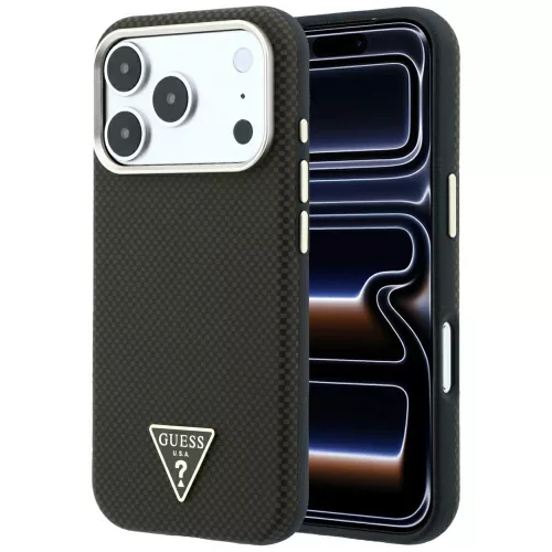 Guess Kevlar Triangle Logo MagSafe iPhone 18 Pro Max / 17 Pro Max (GUHMP18X6PWKSGTW) tok, barna
