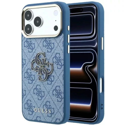 Guess 4G & Big Resin Logo iPhone 18 Pro / 17 Pro (GUHCP18L6P4SRMLB) tok, világoskék