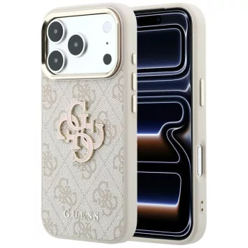   Guess 4G & Big Resin Logo iPhone 18 Pro Max / 17 Pro Max (GUHCP18X6P4SRMLP) tok, rózsaszín