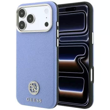   Guess Grained Round Strass Logo MagSafe iPhone 18 Pro Max / 17 Pro Max (GUHMP18X6PSRMDEB) tok, kék