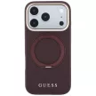 Guess Ring St 360 Grained Classic Logo MagSafe iPhone 18 Pro / 17 Pro (GUHMP18L6PSGRSCLU) tok, bordó