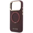 Guess Ring St 360 Grained Classic Logo MagSafe iPhone 18 Pro / 17 Pro (GUHMP18L6PSGRSCLU) tok, bordó