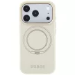 Guess Ring St 360 Grained Classic Logo MagSafe iPhone 18 Pro / 17 Pro (GUHMP18L6PSGRSCLE) tok, bézs