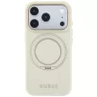 Guess Ring St 360 Grained Classic Logo MagSafe iPhone 18 Pro Max / 17 Pro Max (GUHMP18X6PSGRSCLE) tok, bézs