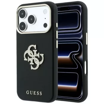   Guess Smooth & Big Strass Logo iPhone 18 Pro / 17 Pro (GUHCP18L6PWGSPDK) tok, fekete