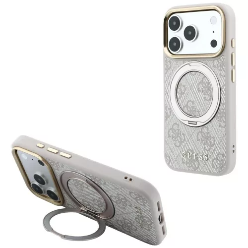Guess Ring St 360 4G Classic Logo MagSafe iPhone 18 Pro / 17 Pro (GUHMP18L6PS4RSCLP) tok, rózsaszín