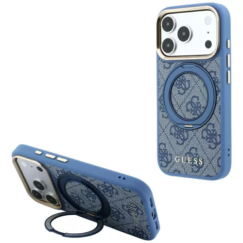 Guess Ring St 360 4G Classic Logo MagSafe iPhone 18 Pro / 17 Pro (GUHMP18L6PS4RSCLB) tok, kék