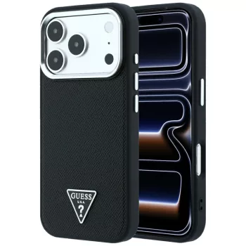   Guess Grained Triangle Logo MagSafe iPhone 18 Pro Max / 17 Pro Max (GUHMP18XPGSMTLSK) tok, fekete