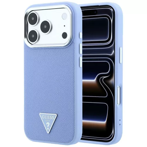 Guess Grained Triangle Logo MagSafe iPhone 18 Pro / 17 Pro (GUHMP18LPGSMTLSB) tok, kék